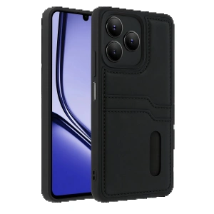 CPT90 Realme Note 50 4G Kılıf Sara Kartvizitli Deri Kılıf - Siyah