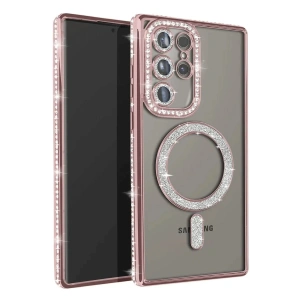 CPT90 Samsung Galaxy S23 Ultra Joke Simli Magneticsafe Kılıf - Pembe