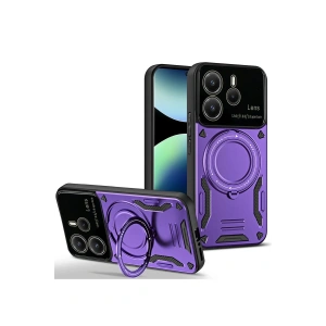 CPT90 Xiaomi Redmi Note 14 4G Kılıf Joy Lens Standlı Kapak - Mor