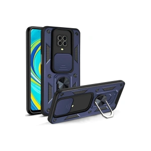CPT90 Xiaomi Redmi Note 9 Pro Kılıf Pars Lens Yüzüklü Silikon - Lacivert