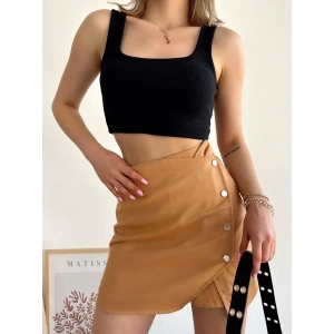 Dört çıtçıtlı Gabardin şort etek s249001