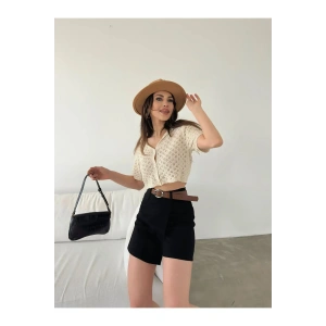 Kemerli Şort Etek - SİYAH