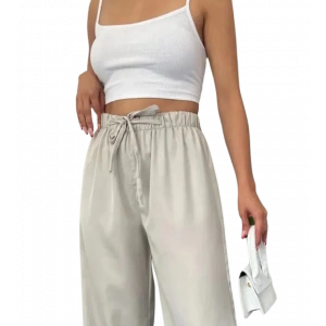 Palazzo Pantolon Paçası Püsküllü -TAŞ