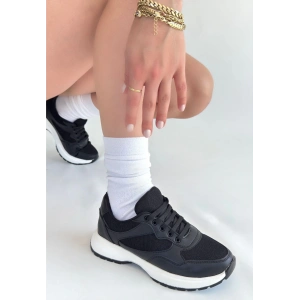 Slar Siyah Cilt Bağcıklı Spor Ayakkabı