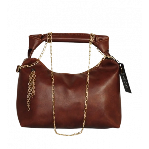 Zincir Askılı  Deri Çanta-Kahverengi
