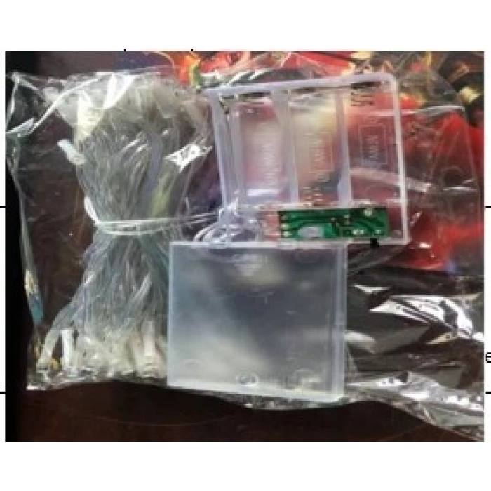 10m 60 Led Gün ışığı 2 Kademeli Şeffaf Kablo Pilli MZ33