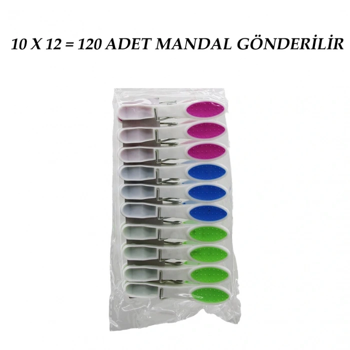 120 ADET RENKLİ SİLİKON AĞIZ - BAS-AÇ BEYAZ PLASTİK MANDAL (5047)