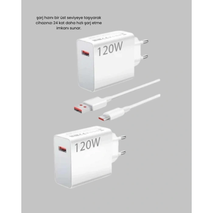 120W USB-C Şarj Adaptörü Süper Hızlı Şarj Güç Kaynağı Seti