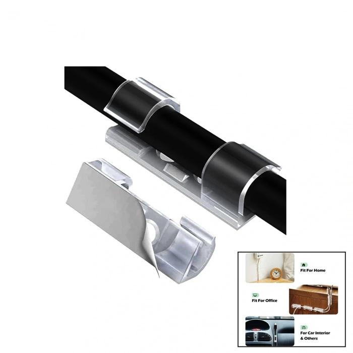 20 PARÇA KABLO KLİPSİ YAPIŞKANLI (5047)