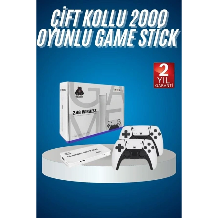 2.4 GHZ Oyun Konsolu Çift Konsol 4K Ultra Hd Game Stick