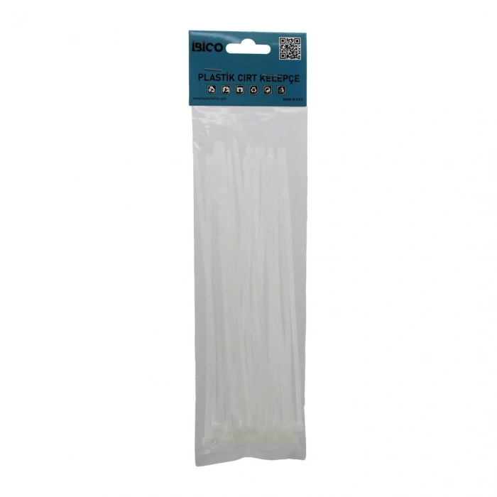 25PCS   BEYAZ   3.6X200MM  PLASTİK CIRT KELEPÇE (5047)