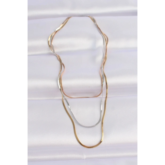 316L Çelik 3 Renkli İtalyan Zincir Çoklu Kolye