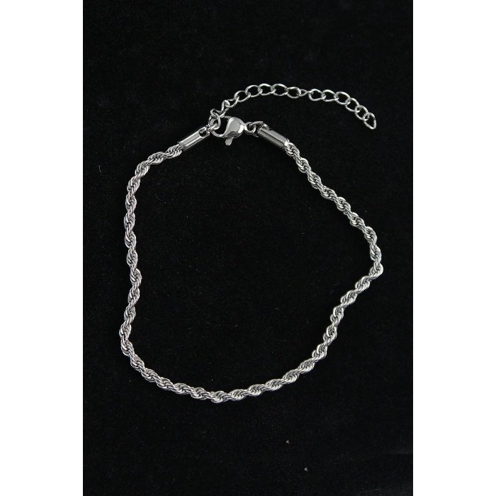 316L Çelik Burgu Model Gümüş Renk Erkek Bileklik