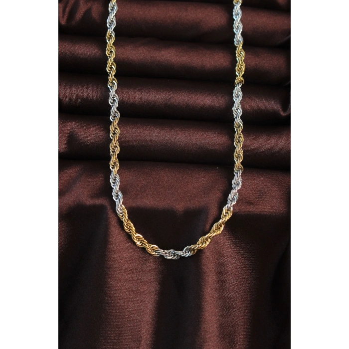 316L Çelik Çift Renk Burgu Tasarımlı Kolye