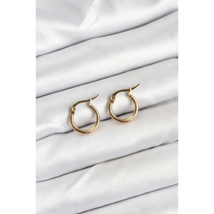 316L Çelik Gold Renk 12 mm Halka Kadın Küpe