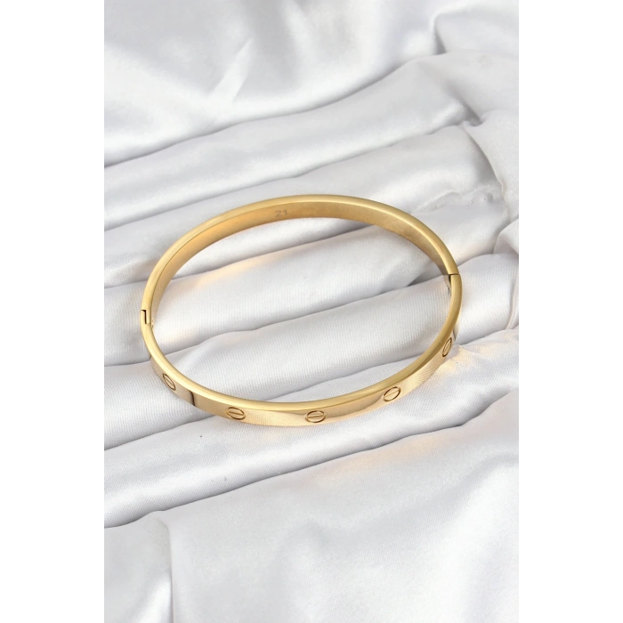 316L Çelik Gold Renk 65 mm Kadın Kelepçe Bileklik