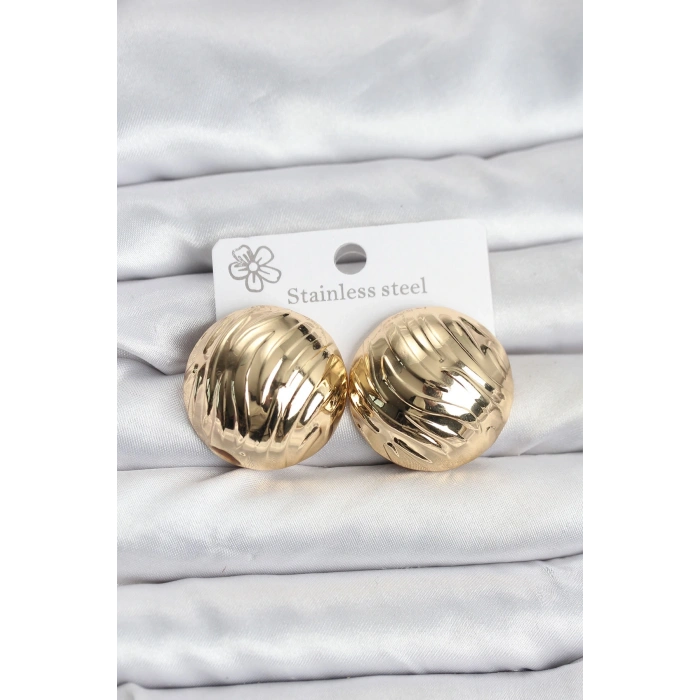 316L Çelik Gold Renk Vintage Kadın Küpe