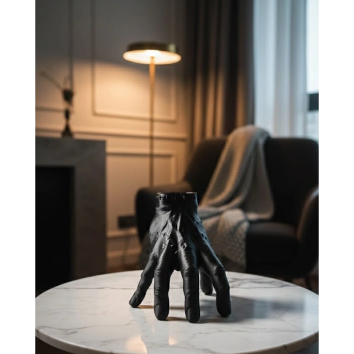 3D Modern Siyah El Heykeli 27x22 cm Konsol ve Raf Üstü Dekor