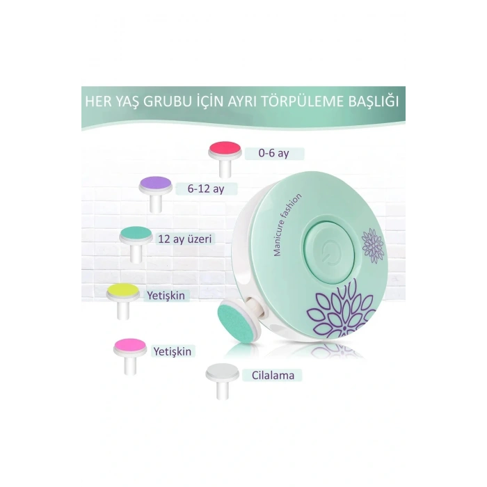 6 Başlıklı Pilli Tırnak Törpüsü ( Bebekler Kullanılabilir )  (5047)