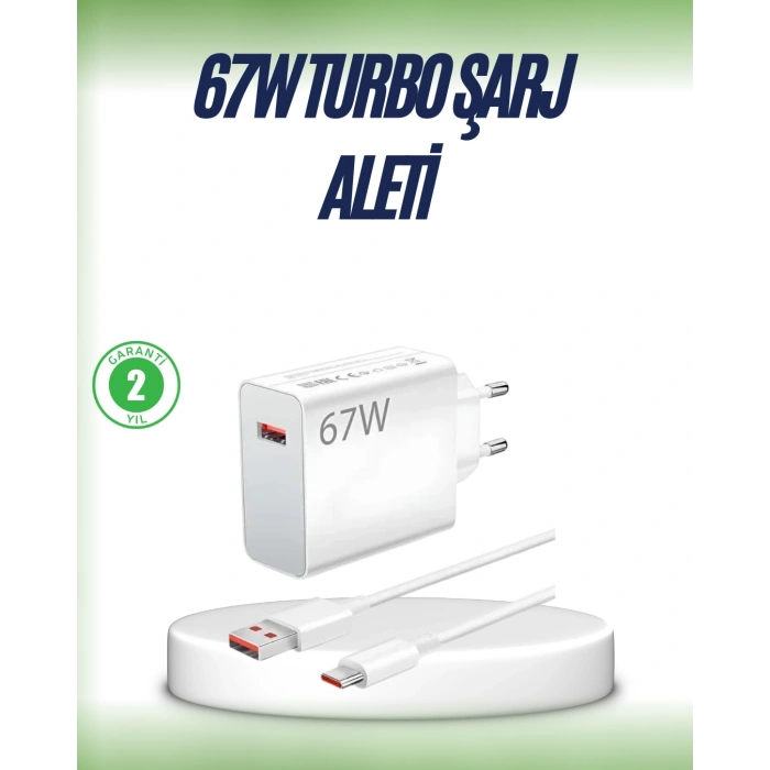 67 Watt Çift Turbo Şarj Adaptörü  Reno 4 5 6 Uyumlu