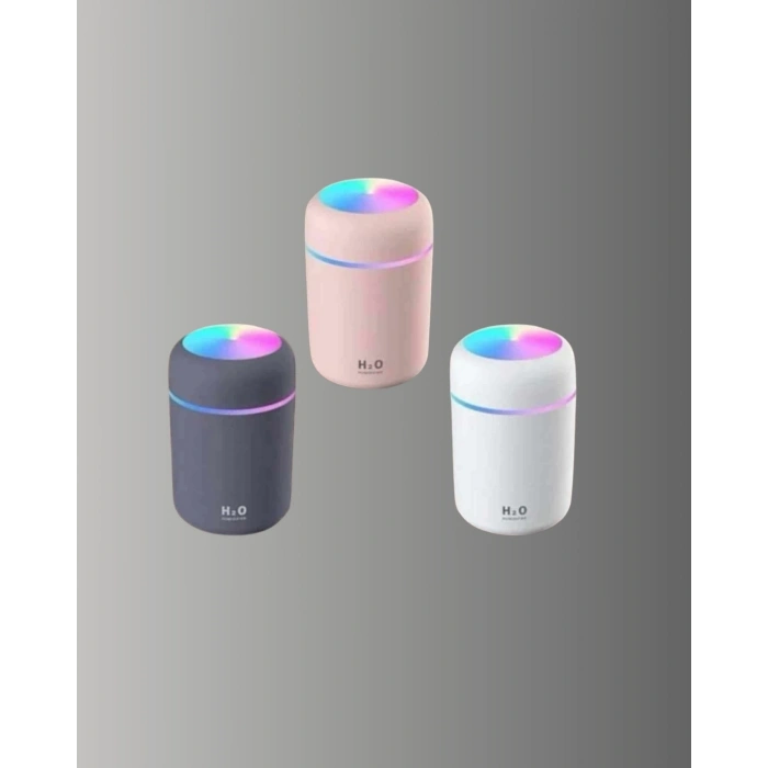 ABS Gövdeli 300ml USB Nemlendirici – Beyaz, Gri, Pembe Renk