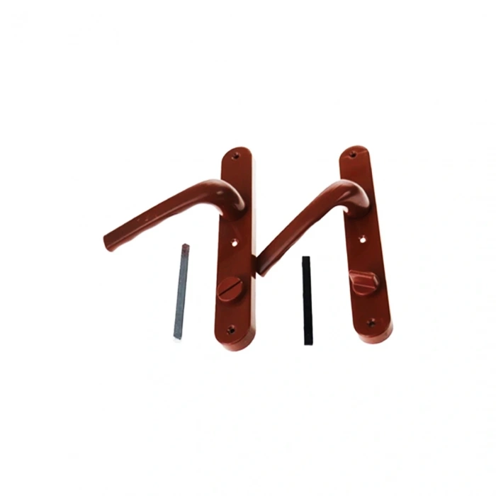 BANYO-WC - KİLİTLİ KAHVE RENGİ PVC KAPI KOLU (5047)