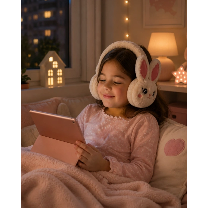 Bluetooth 5.3 Peluş Kulaklık TF Kart Destekli Şarjlı Kulaküstü Model