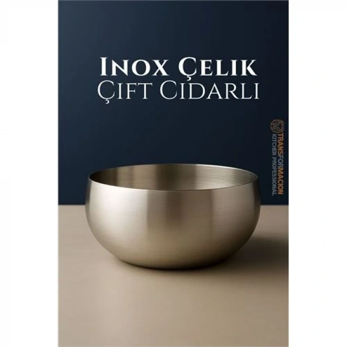 Çift Cidarlı Kase - Inox Çelik Kase  18 cm