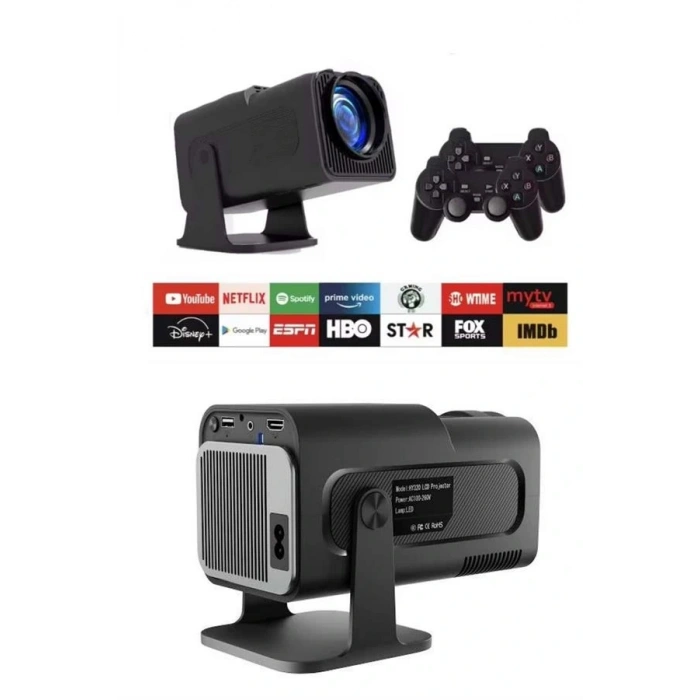Çift Kollu Projeksiyon Taşınabilir Game Projektör Full Hd 1080P 4k Projeksiyon Gamepad