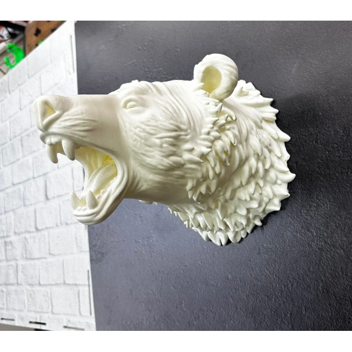 Dekoratif Beyaz Ayı Duvar Heykeli Asılabilir Hediyelik 25x19 cm