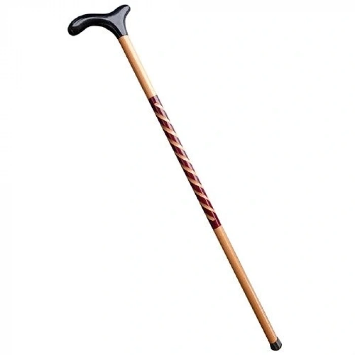 El İşçiliği Ahşap Baston - 93 cm Özel İşlemeli, Ergonomik Derbi Başlıklı Şık ve Dayanıklı Yürüme Desteği