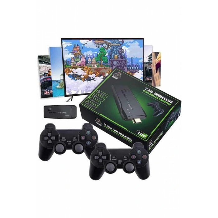 Game Stick 20000 Oyun Kablosuz Çift Kol Retro Oyunlar Game Stick Atari 2.4g 4K