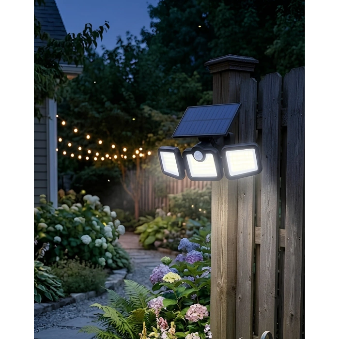 Güneş Enerjili Hareket Sensörlü LED Lamba Bahçe Duvar Aydınlatması