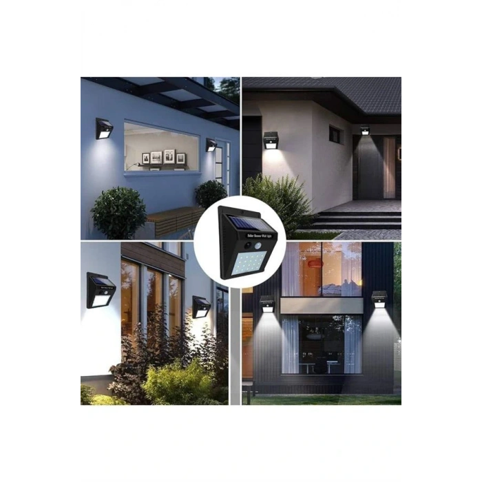 Güneş Enerjili Sensörlü Duvar Lambası Bahçe Lamba Suya Dayanıklı Bahçe Aydınlatma