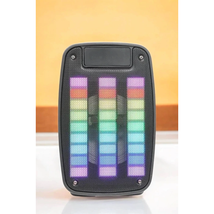 Kablosuz Bluetooth Hoparlör Taşınabilir 6.5 inç LED Işık Kareoke