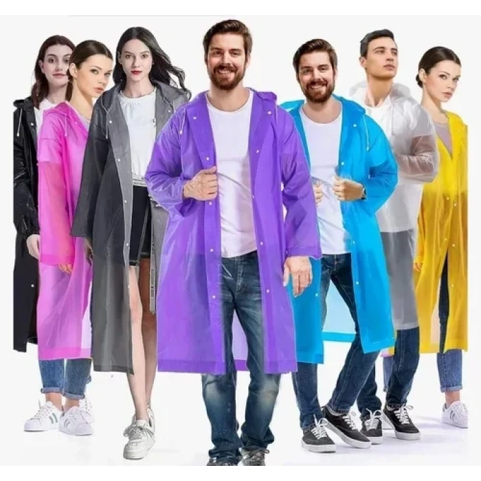 Kadın Erkek Yağmurluk Kapüşonlu Çıtçıtlı Eva Raincoat (5047)