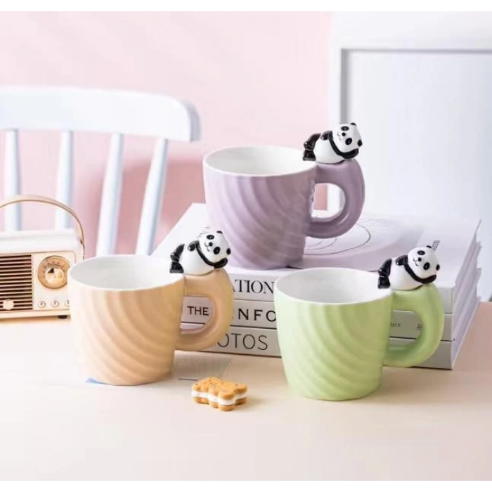Panda Motifli Seramik Kupa Bardak