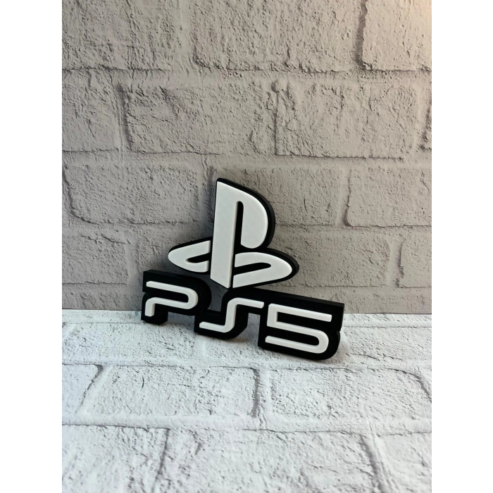 PlayStation 5 Logo Duvar Dekoru Minimal Tasarım 16×12 cm