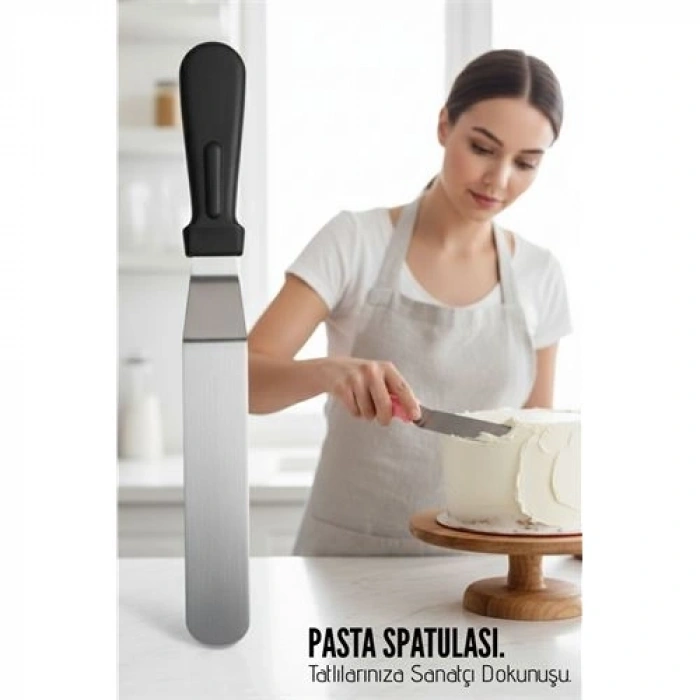 Profesyonel Pasta Hazırlama ve Şekillendirme Spatulası 304 Paslanmaz Çelik