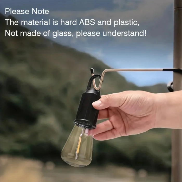 Rustik Taşınabilir Şarjlı Tasarruflu Ampul 10W Led Lamba Type-c Şarj Askılı Asma Aydınlatma T020 (5047)