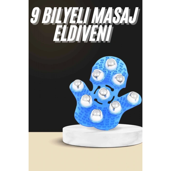Selülit Giderici Masaj Eldiveni 9 Bilyeli Palm Masaj Eldiven Tam Vücut