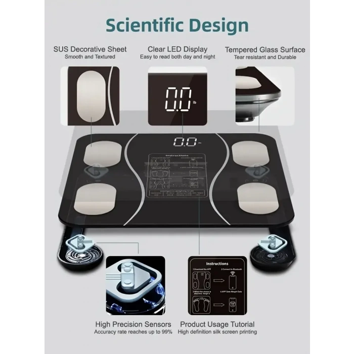 Siyah Akıllı Dijital Baskül FS-550 (5047)