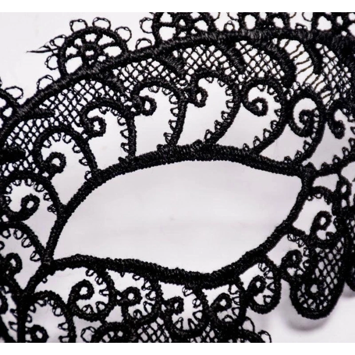 Siyah Renk Halkalı Model Dantelli Parti Balo Göz Maskesi Model 1 (5047)