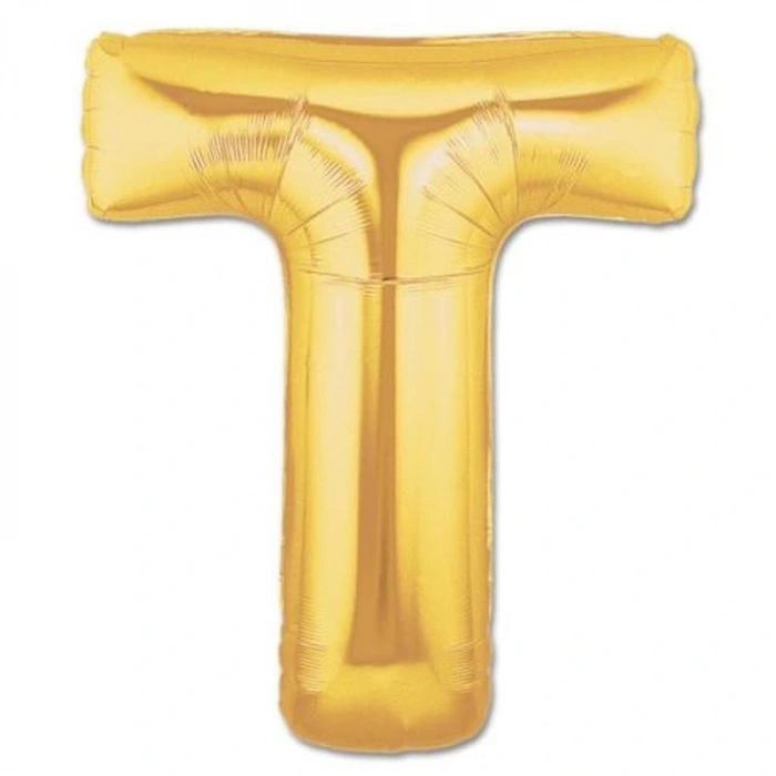 T Harf Folyo Balon Altın Renk 40 inç