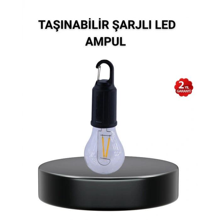 Taşınabilir Şarjlı LED Kamp Lambası – Type-C Girişli ve Kancalı Tasarım