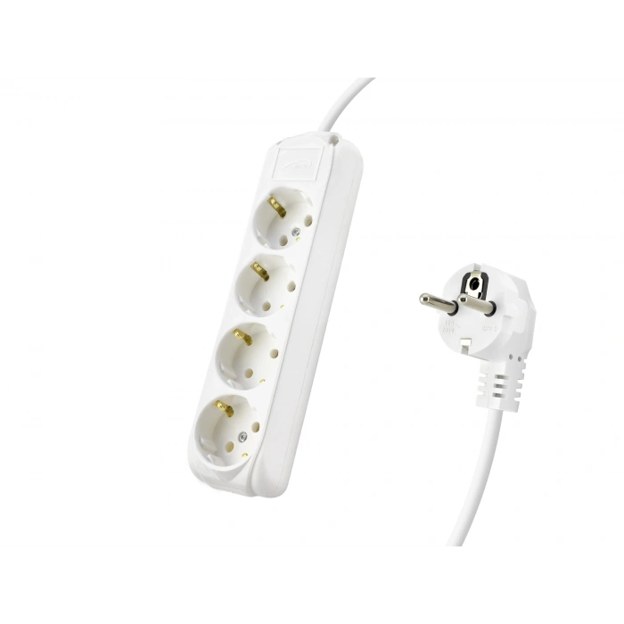 Topraklı Uzatma Kablosu 4 Priz 3 M - Beyaz 9240102