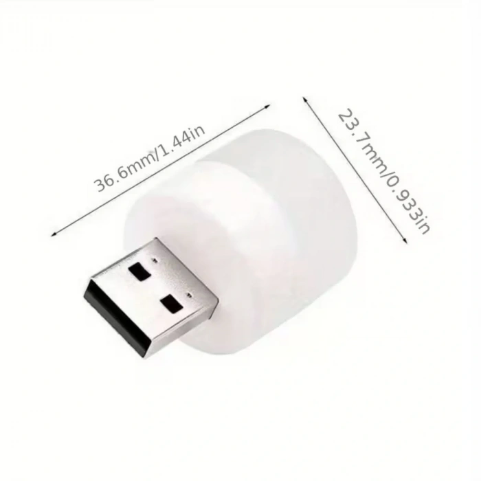 USB Mini Top LED 10’lu Aydınlatma Seti – Beyaz Renkli Gece Lambası, Enerji Tasarruflu Mikro LED Işıklar (5047)