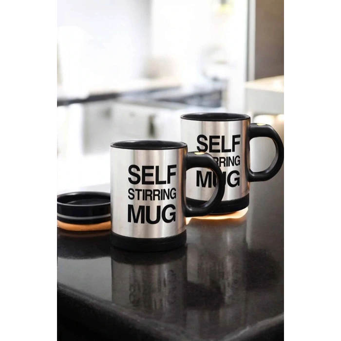 Yazılı Mug Kupa Karıştırıcı Özelliği Ve Paslanmaz Çelik