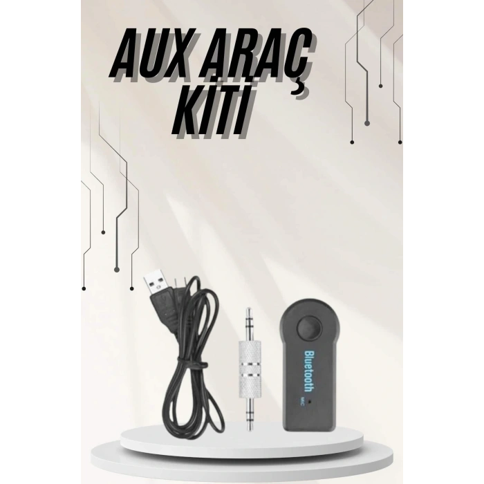 Yeni Nesil Bluetooth Aux Araç Kiti Siyah TV Tablet Telefon Araç Araba