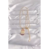 316L Çelik Gold Renk Karışık Mineli Ay Figür Tarot Kolye